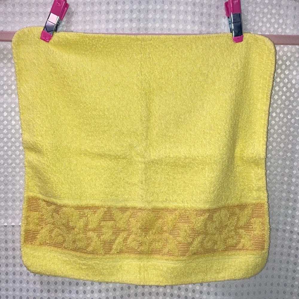 Vintage Sears yellow towel set 100% Cotton! Great Vintage Condition! 15177